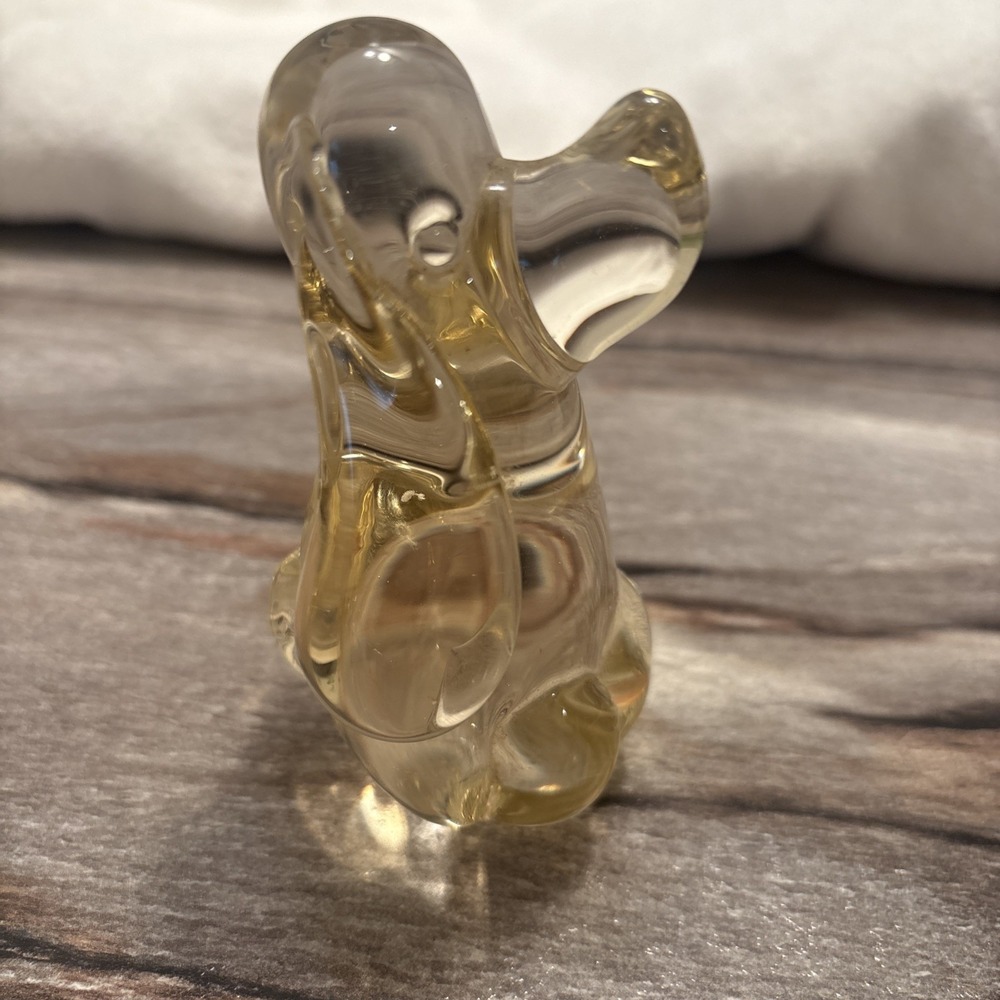Vintage Clear Hand blown Glass Paper Weight Bassett Hound